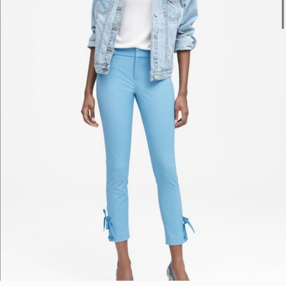 Banana Republic Pants - Banana Republic slim cut cropped pants with lace-up detail on the bottom of leg